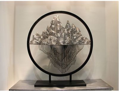 铁艺百家姓雕塑现代中式文化艺术品假山雕塑玄关陈设大堂桌面摆件