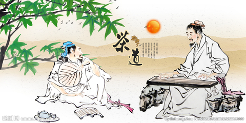 抚琴设计图__绘画书法_文化艺术_设计图库