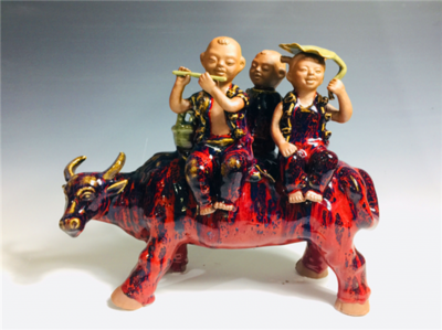 张振福钧瓷泥塑作品摘取省“琢百花杯”3个金奖